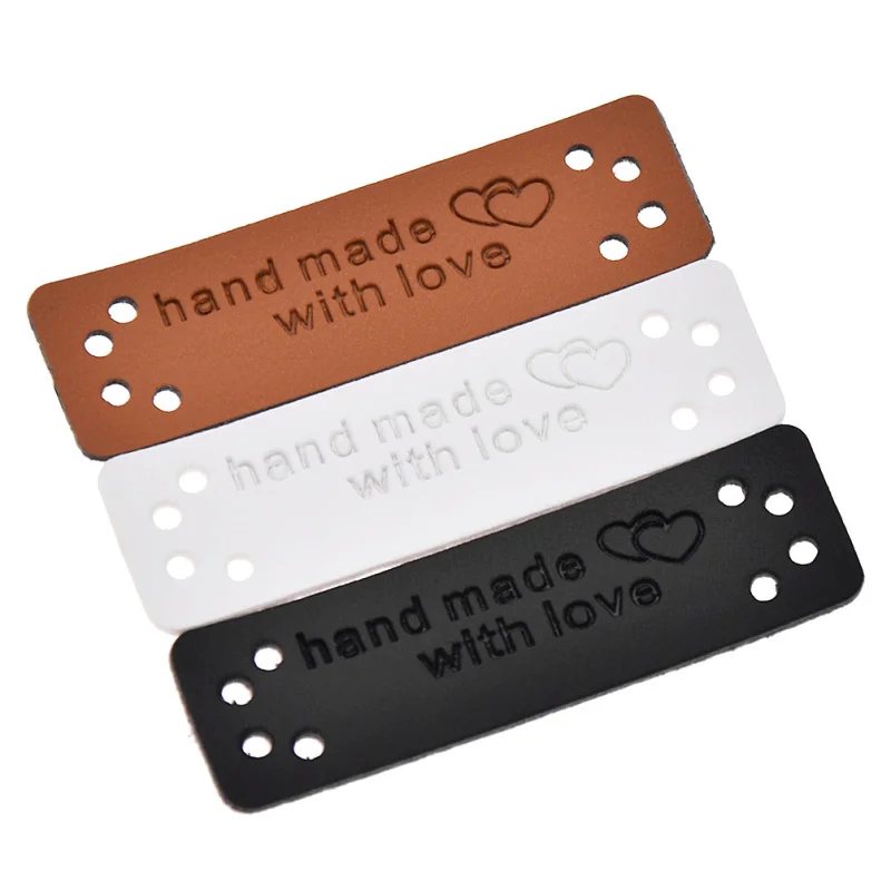 50 шт./лот кожаные этикетки ручной работы с буквами для рукоделия шитья одежды