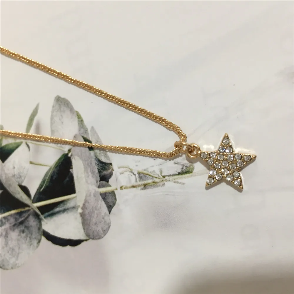 2019 Новое поступление золота Цвет покрытие блестящие подвеска Звезда Луна