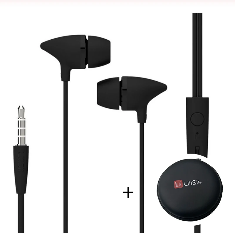 C100 Black And Box Uiisii наушники C100 в уши с микрофонный сабвуфер портативные наушники Игровые музыкальные спортивные наушники для IOS Android phone - Цвет: C100 Black And Box