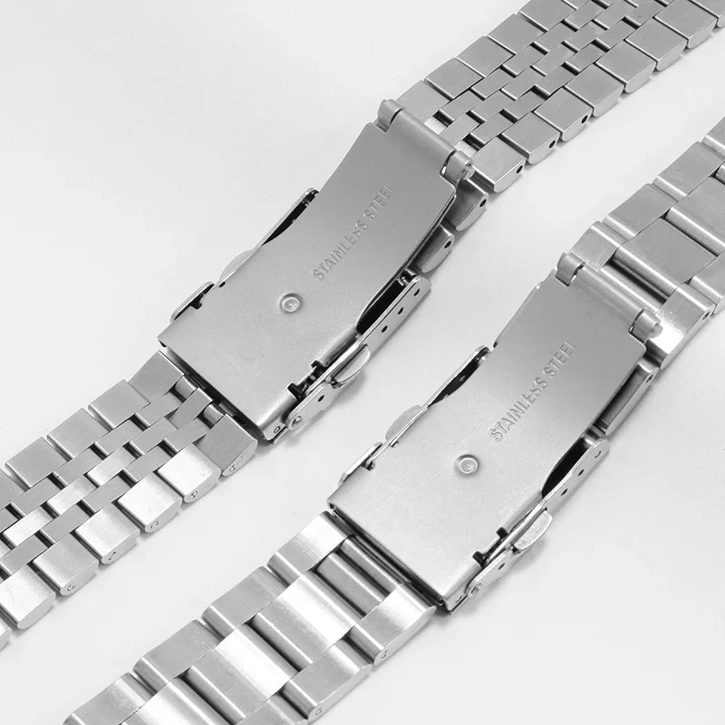 Stainless steel strap suitable for SEIKO No. 5 SKX175 173 007 watchband solid silver black 22mm 20mm watch bracelet