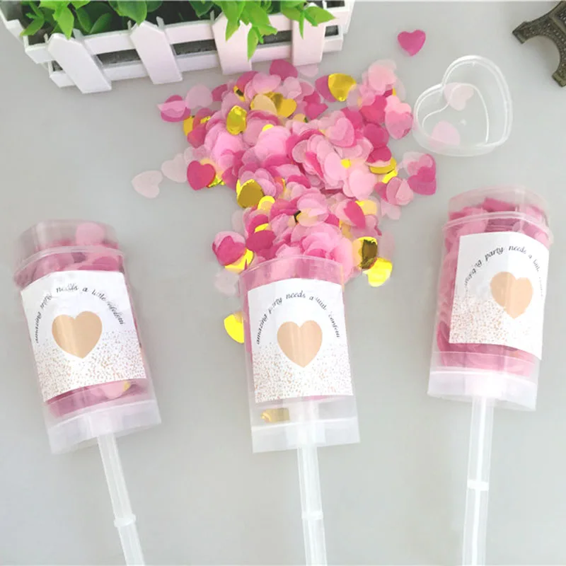 10 шт./лот Свадебный спрей конфетти пушки сердце пусеты ручной фейерверк бумажная