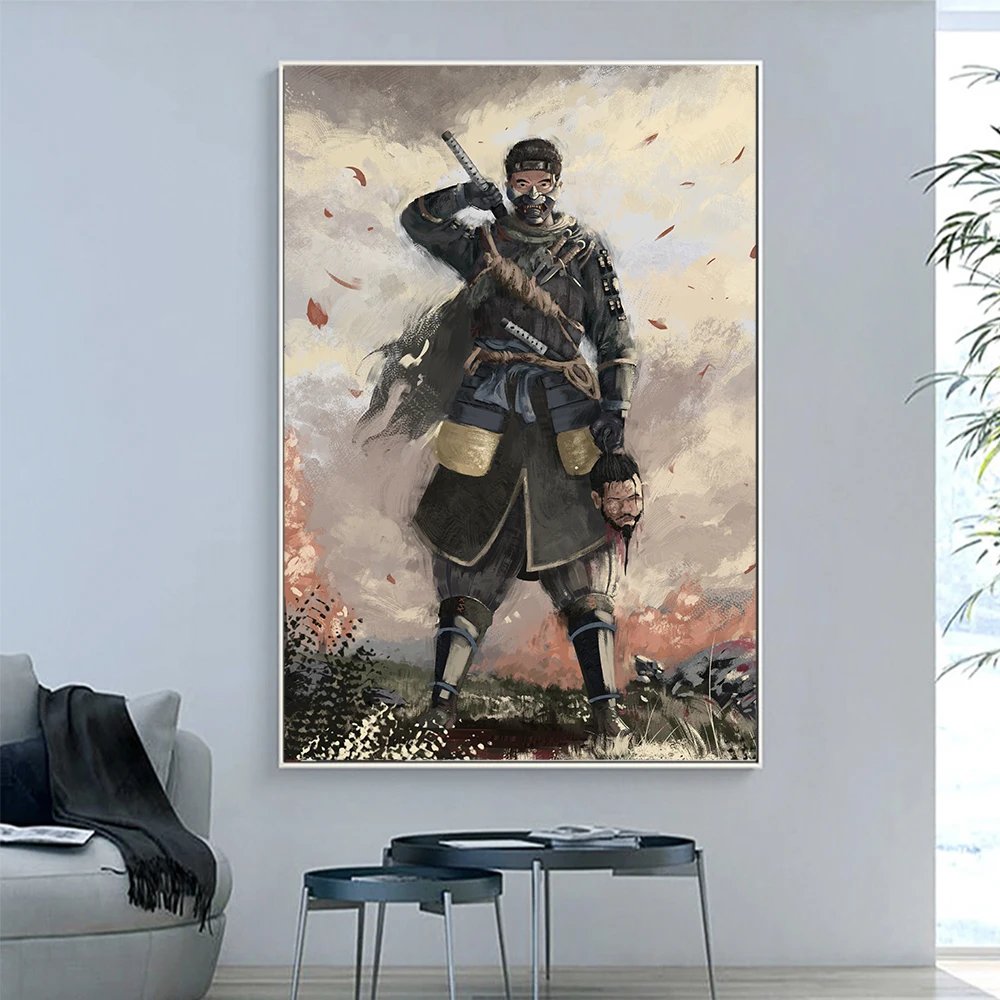 Плакаты и принты из игры призрака цушимы настенные художественные постеры на