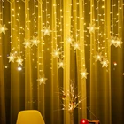 Новинка 3,2 м, Рождественская занавеска, украшение в виде снежинок, светодиодная гирлянсветильник s 2020, мигающая фотоламсветильник, водонепроницаемая уличная вечеринка