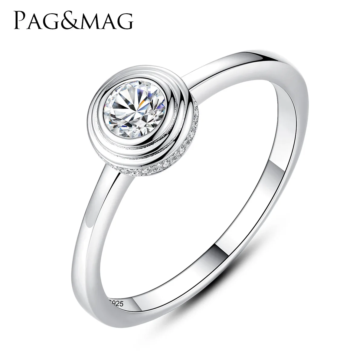 

PAG & MAG factory direct sales S925 Sterling Silver Ring Set with 3A zircon new fashion women's ring