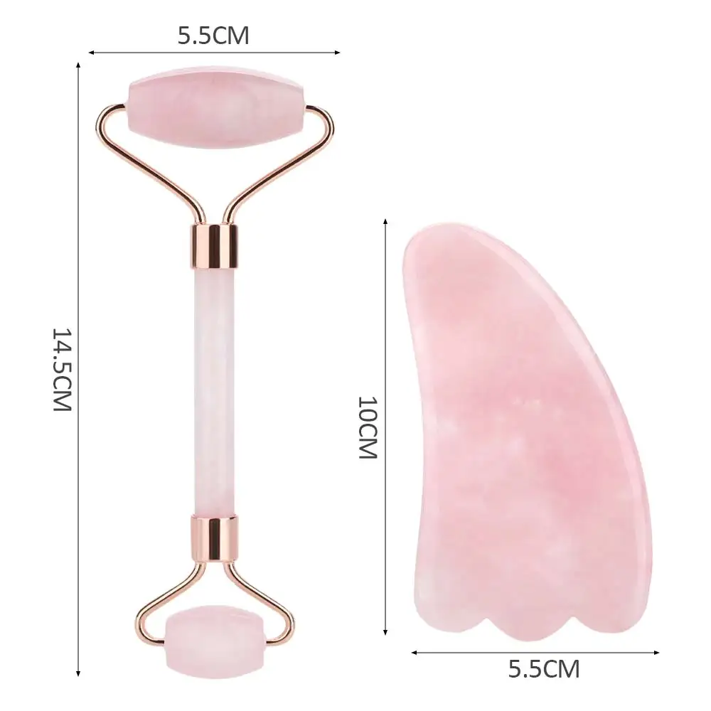 

Natural Jade Roller Scraper Beauty Face-lifting Face Massager Lifting Tools Facial Gua Sha Pink Skin Care Massage Slimming Chin