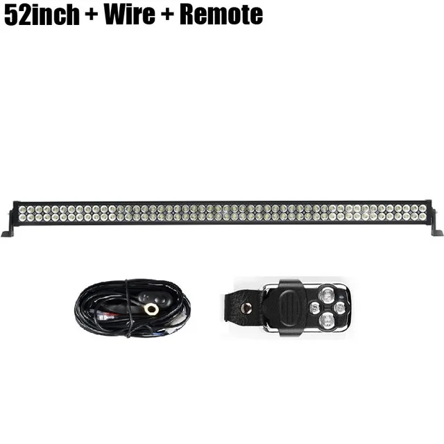 52inch with Remote 52 50 42 32 22 дюймов 300 Вт 288/240/180/120 Вт двухрядный прямой светодиодный светильник бар машина грузовик внедорожных Беспроводной дистанционного Управление монтажный комплект - Цвет: 52inch with Remote