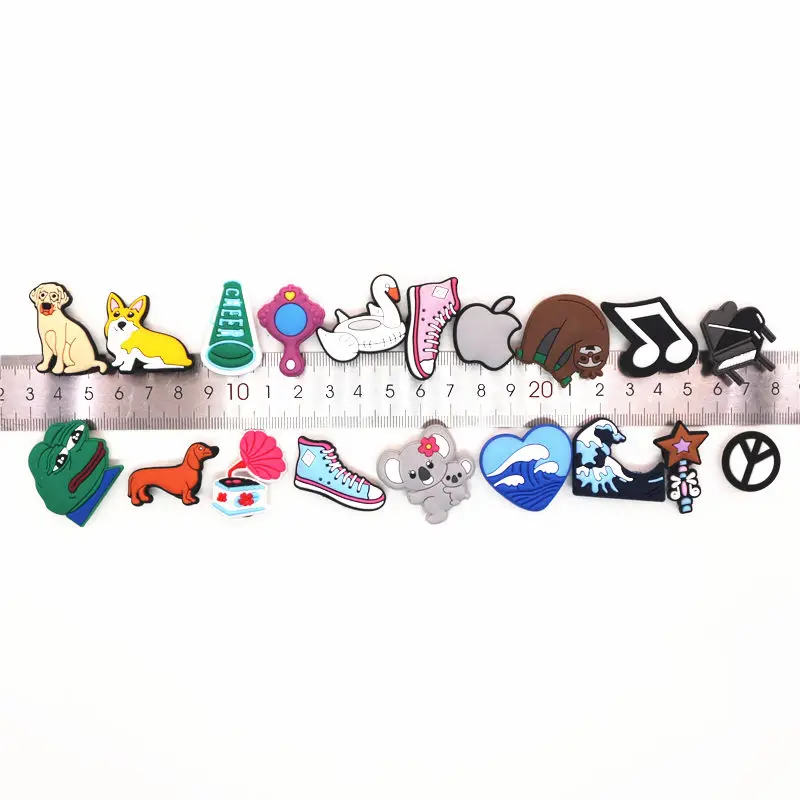 Single Sale 1pcs Piano/Waves/Koala/frog PVC Shoe Charms Accessories Cute Dog Shoe Decoration for Croc jibz Kids Party X-mas Gift