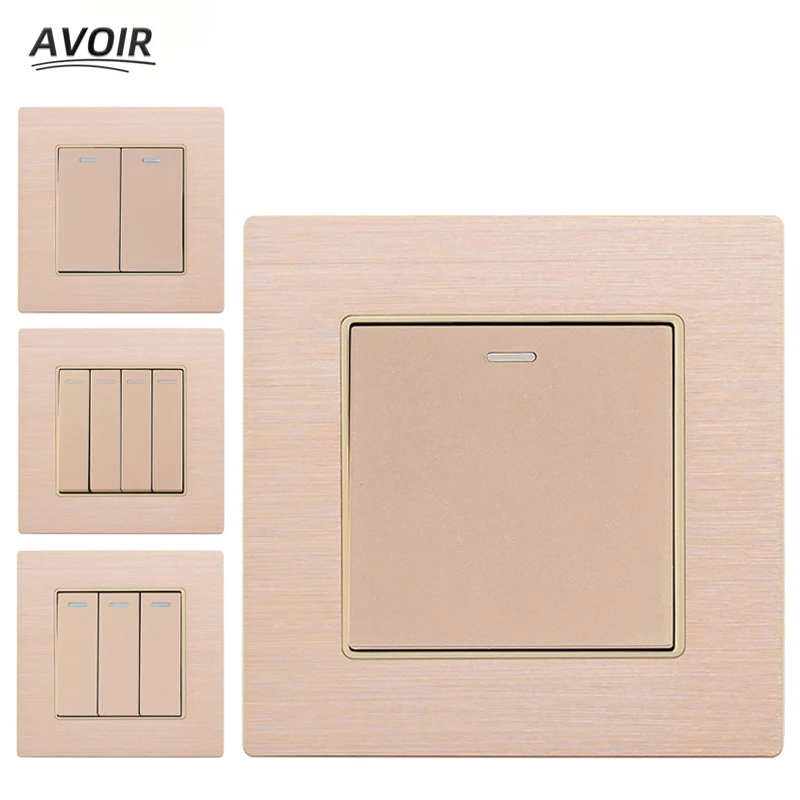 Atlectric 1 2 3 4 Gang Way On/OFF Button Control Switch Wall Lamp Aluminum Panel | Обустройство дома
