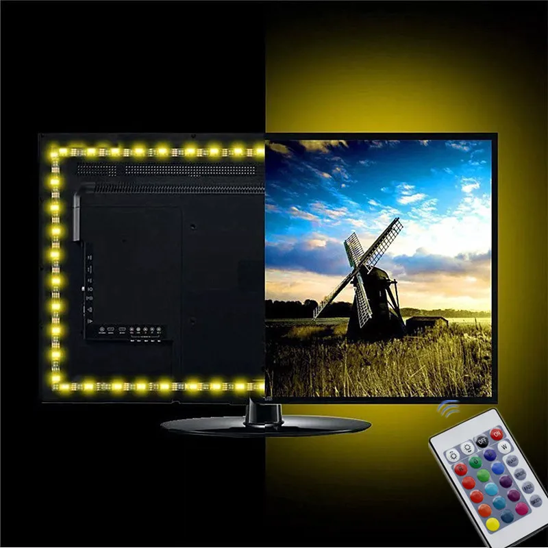 0.5M 1M 2M 3M LED TV Background Lighting 5V USB power 5050 RGB Neon Backlight strip Light For tv HDTV background | Освещение
