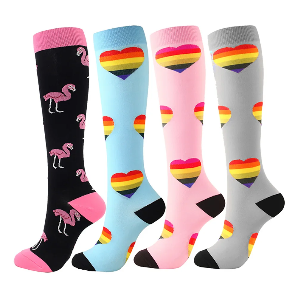 

Women and Men Autumn Winter Long Compression Socks Nylon Cycling Socks Breathable Football Basketball Running Socks Men