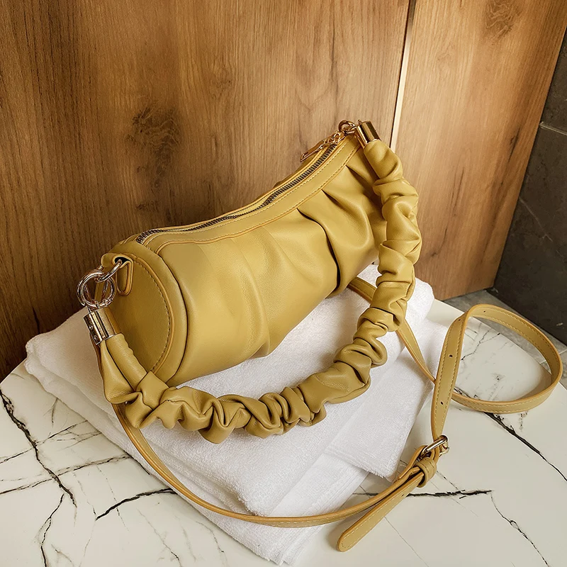 

Роскошные сумки, женские сумки, дизайнерские маленькие сумки через плечо с рюшами для женщин, кожаная сумка для покупок, модная сумка через ...