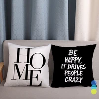 simple nordic decorative black and white geometric polyester letter pillowcase portrait keyboard home sofa office cushion cover