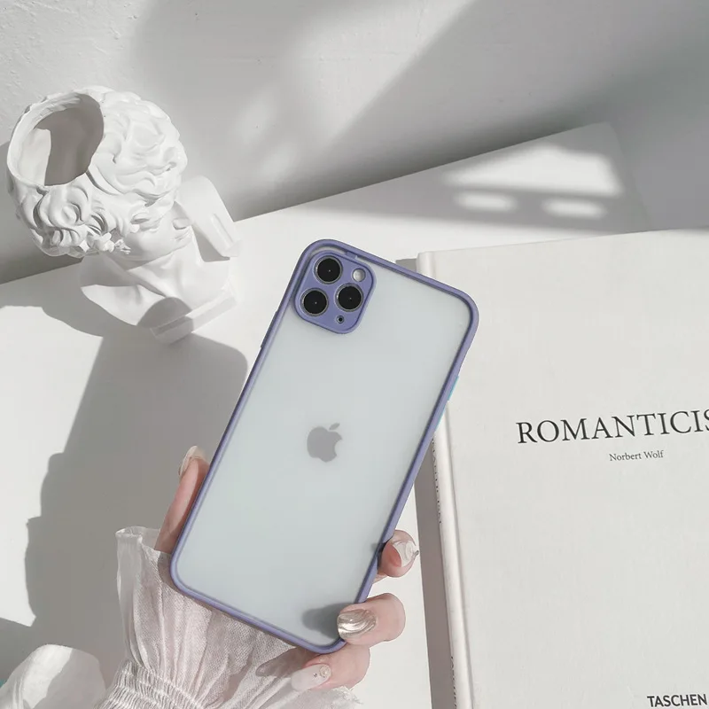 

Luxury Camera Lens Protective Phone case for IPhone 11 12 Pro Max Matte Cover Shockproof Case for IPhone XS X Max XR 7 8 6s Plus