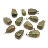 natural stone pendants irregular polished cube unakite for jewelry making diy women necklace earring reiki heal gifts