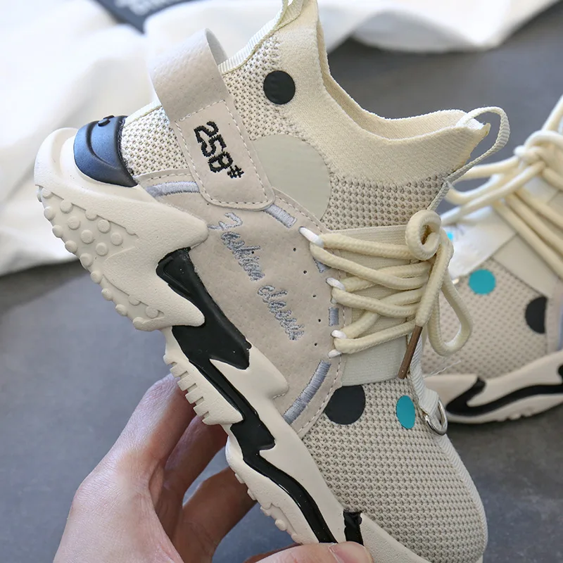 Весенние детские высокие спортивные кроссовки Детские слипоны повседневные для