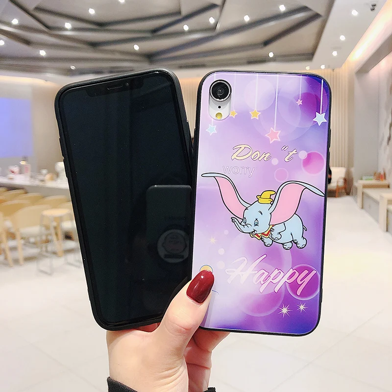 Модный дизайнерский мультяшный стеклянный чехол для телефона iphone 11 Pro X XR XS Max
