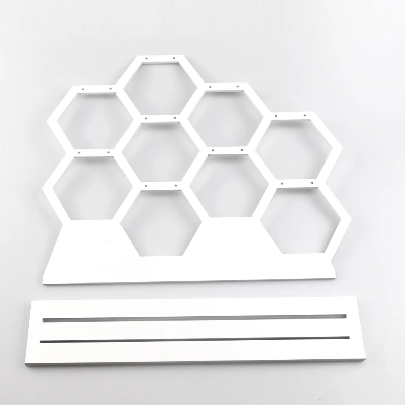 

Natural Wood White Honeycomb Jewelry Earring Display Stand Up to Hold 9 Earrings LX9E