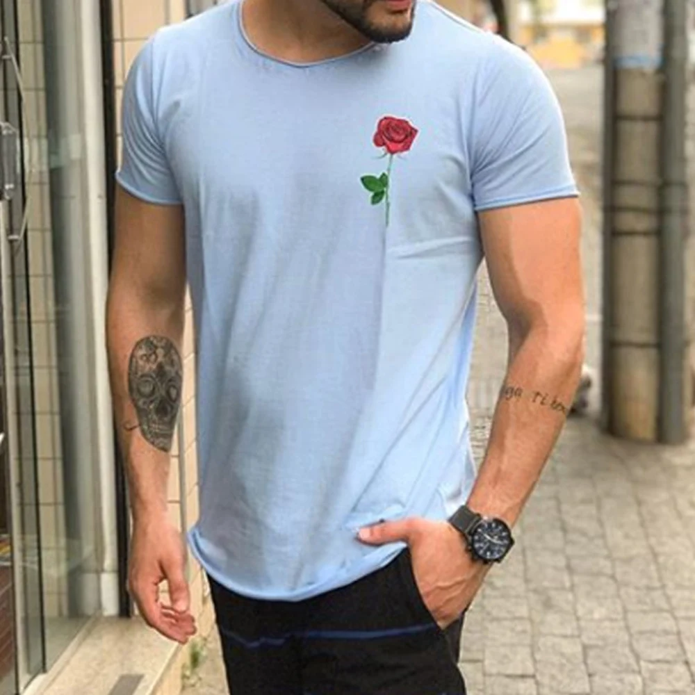 

Print Casual Floral Round Neck Short Sleeve Men's T-shirt