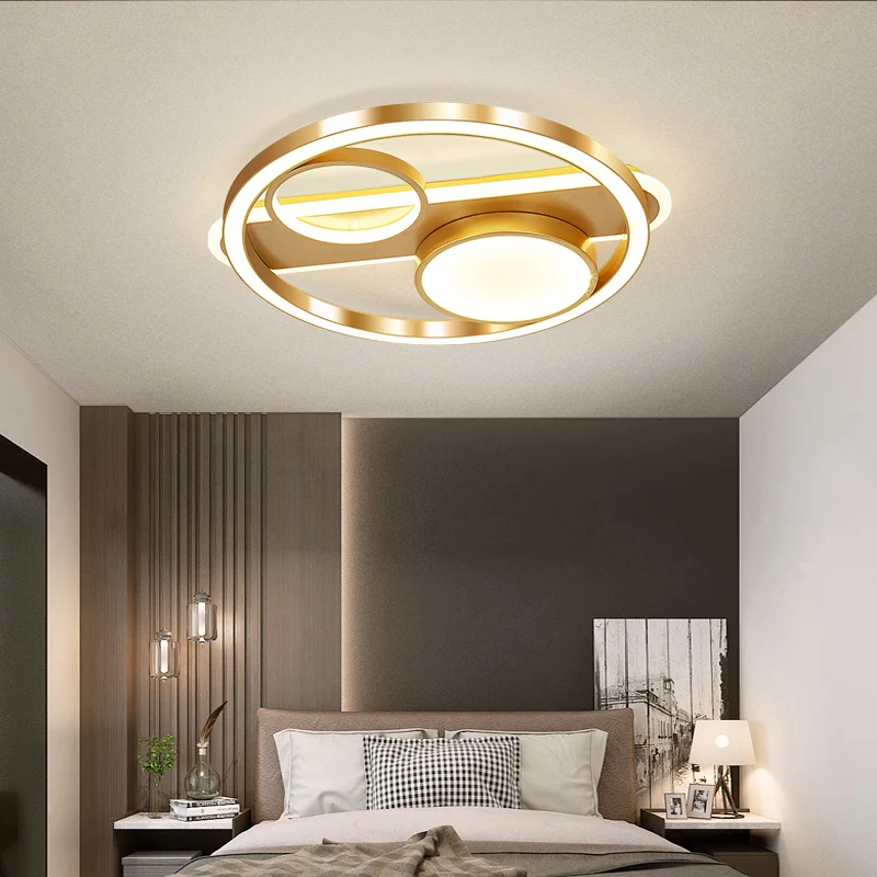 Современные потолочные светодиодные светильники из матового золота для