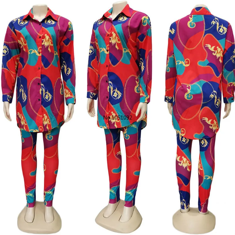 Зимний женский комплект спортивный костюм длинный рукав Национальный принт