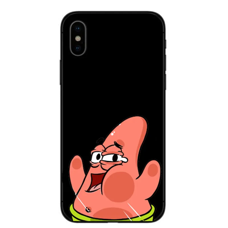 SpongeBobs Квадратные Штаны Губка Bobs лучший друг черный ТПУ Мягкий силиконовый чехол для телефона для iphone 11ProMax X XR XMax 8Plus 7 6 5