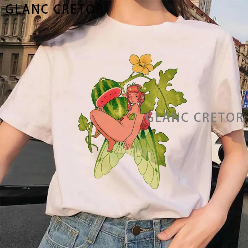 

Women 2021 Summer Strawberry Watercolor Fruit Ladies Womens Graphic Female Tee T-Shirt Cute Cartoon Lady T-shirts Top T Shirt