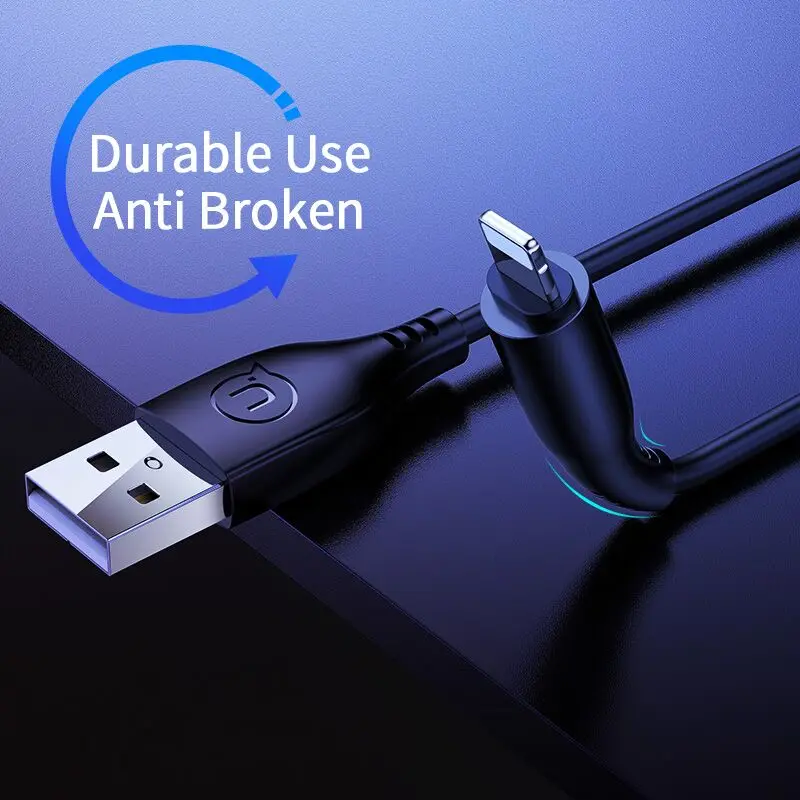 USAMS 10 шт./партия кабель для быстрой зарядки и передачи данных iPhone 11 x xs 8 7 6 6s 0 25 м 1 2 А