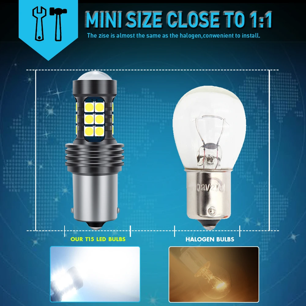 Светодиодный фонарь BA15S P21W 2x1156 светодиодный дневный ходовой светильник 27SMD 2835 для