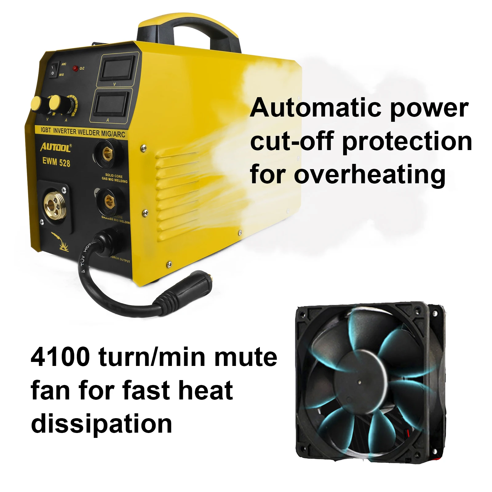 

MR CARTOOL EWM528 AC110V Voltages MIG/ARC Inverter Welder 160Amp IGBT Overheat Protection Portable Welding Machine With 1/8" Rod