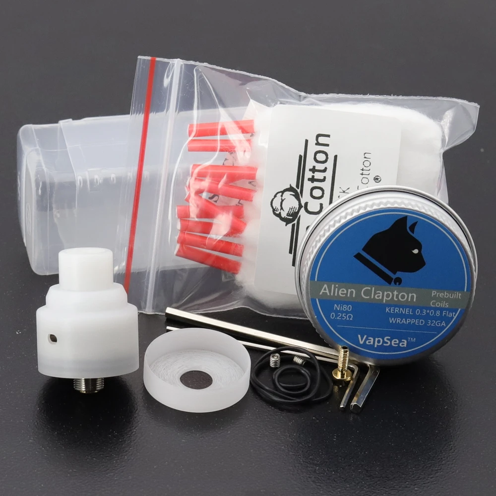 

SUS 316F Vape mini VapSea MTL 22mm RDA atomizer Tank 24mm Ring Acrylic Ultem POM squonk rda single coil RDA MTL