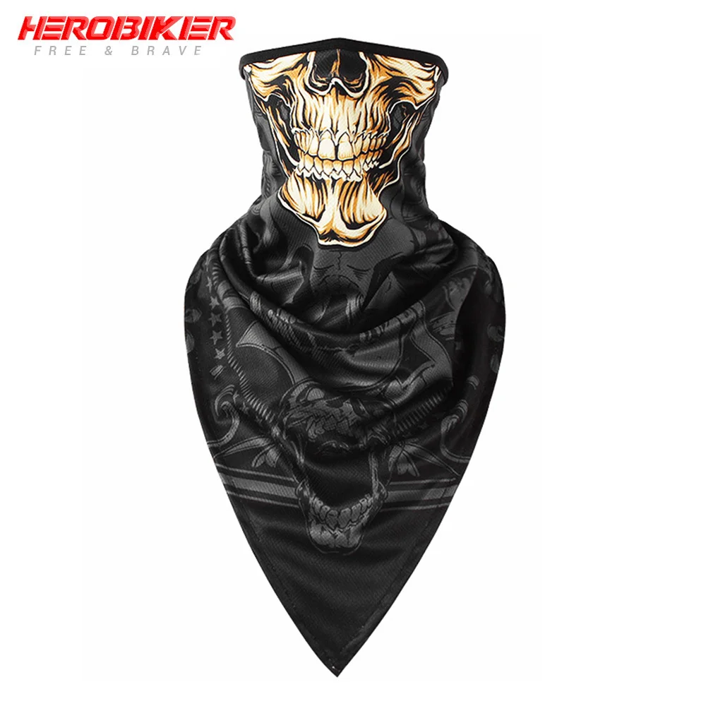 color12 HEROBIKER, новинка, Балаклава, мотоциклетная, мото, защита для лица, дышащая маска, мотоциклетная, многофункциональная, мото, полумаска, Быстросохнущий двигатель - Цвет: color12