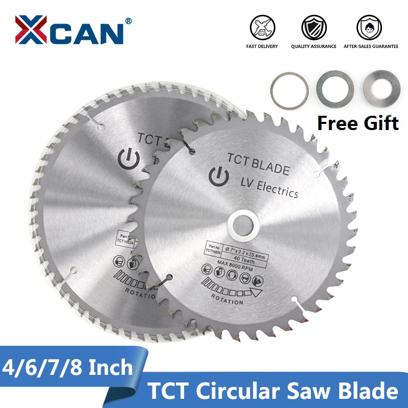 XCAN 1 шт. 4 'ƌ'' 7 'Ǝ'' лезвие для пилы по дереву 30/40/60T TCT циркулярной резки
