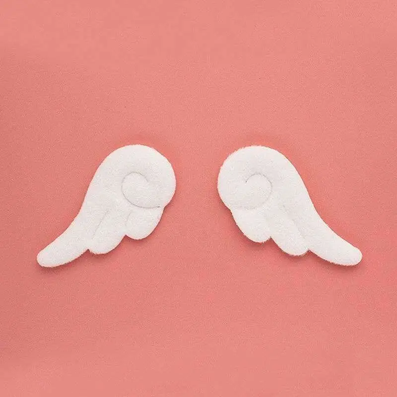 

1 pair of angel wing hair clips cartoon white plush hair clips head trim clip