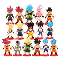 bandai 16pcsset dragon ball anime figure toys with red base pvc model dolls birthday gifts for children