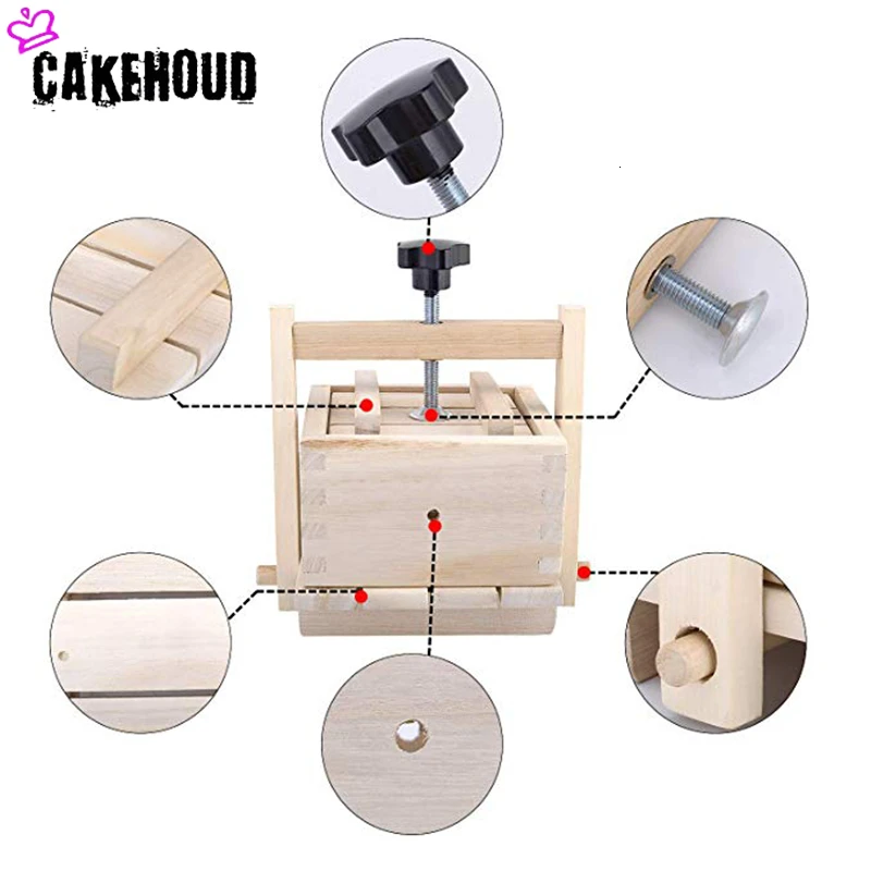 CAKEHOUD деревянный домашний тофу плесень набор сыра ткань соя DIY Форма кухня домашний соевый творог инструменты тофу кухонные инструменты для приготовления пищи набор