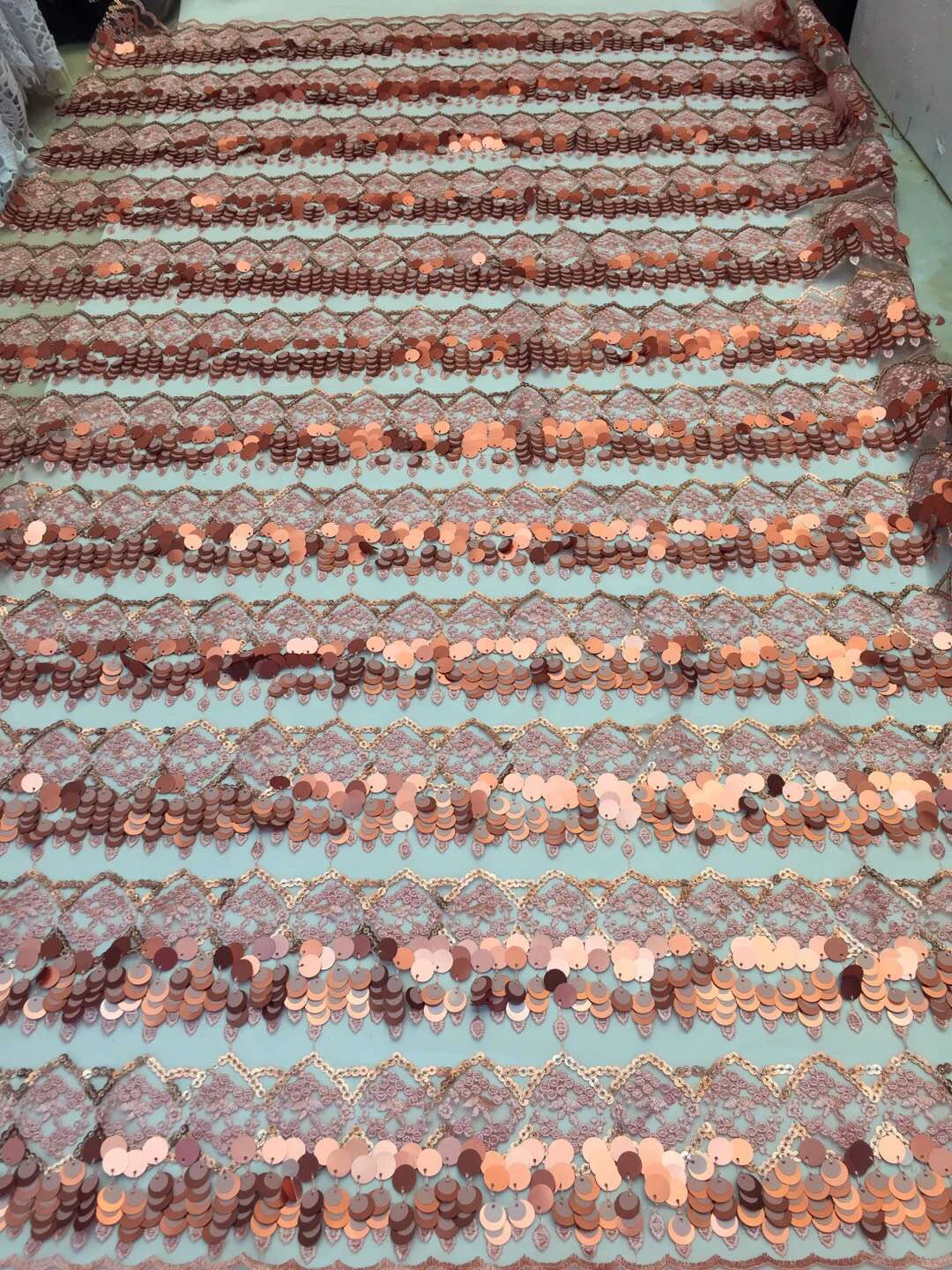 

Peach Color Sequin Lace Fabric Meters 2021 African Lace Fabric With Sequins High Quality Blue Sequin Fabric For Dresses ZX3091