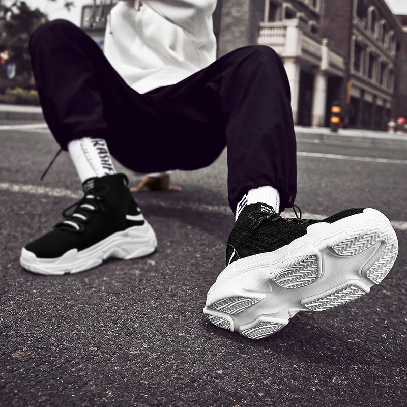 Big Size 47 Red Shark High Top Basketball Boots men Trainers Socks Shoes Chunky Sneakers Air mesh Zapatos de mujer | Спорт и