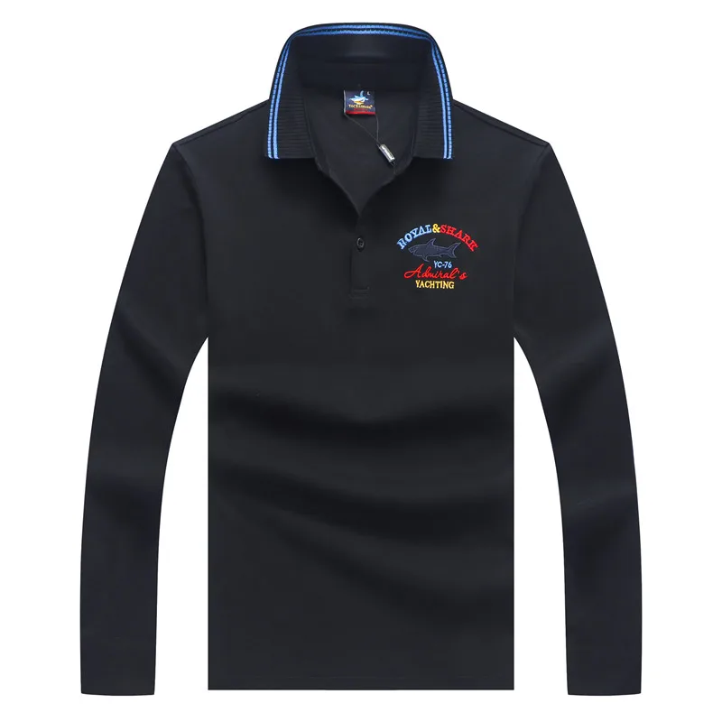 

Men's fashion long sleeve polo shirt embroidery pullover brand tace & shark polo male casual shirt & business polo spring autumn