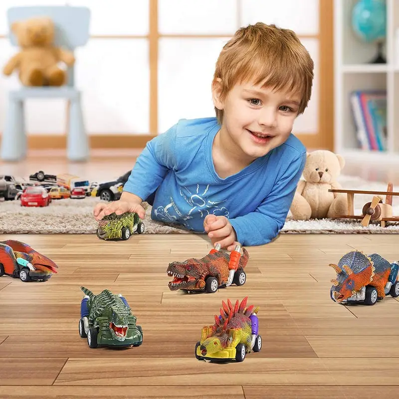

6 PCS Mini Pull Back Dinosaur Car Toy Dinosaur Roadster Party Game Kid Dinosaur Race Go-Kart Race Cars Vehicles Xmas Gift set