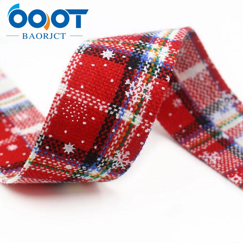 Рождественские ленты красная и черная клетчатая лента буйвола Снежинка узор
