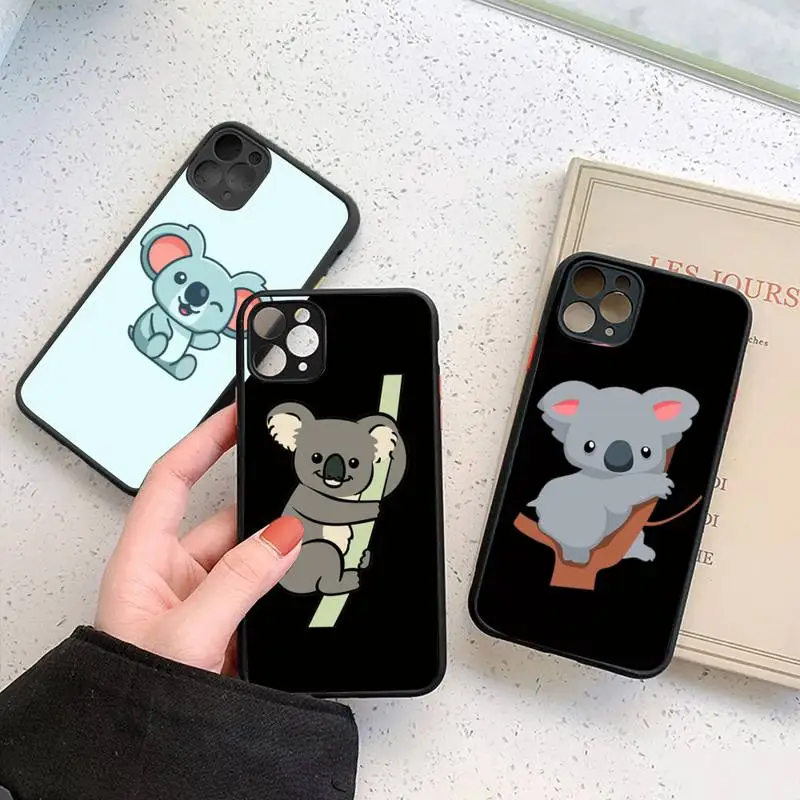 

Animal sleeping koala cute lovely Phone Case Matte Transparent for iPhone 7 8 11 12 s mini pro X XS XR MAX Plus cover funda