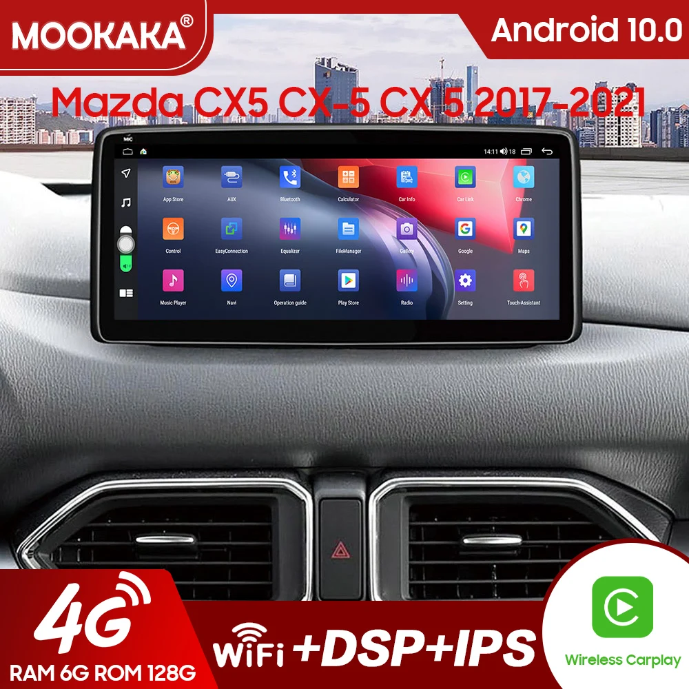 Radio con GPS para coche, reproductor Multimedia con Android, 12,3 pulgadas, 2 Din, navegador Navi, estéreo, para Mazda CX5, CX-5, CX 5, 2017, 2018, 2019, 2021