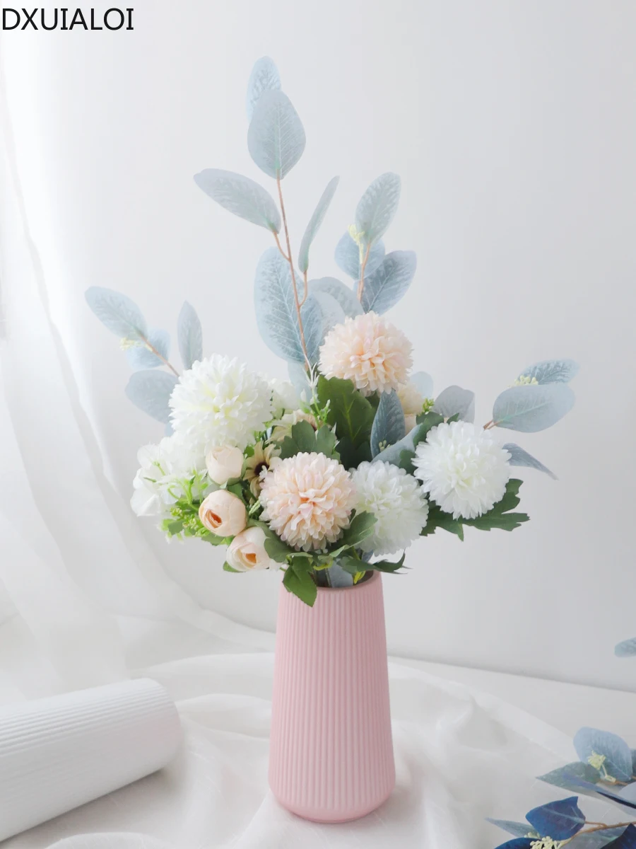 

Керамическая ваза в скандинавском стиле, украшение для гостиной, Цветочная композиция, аксессуары для домашнего декора, современные керами...