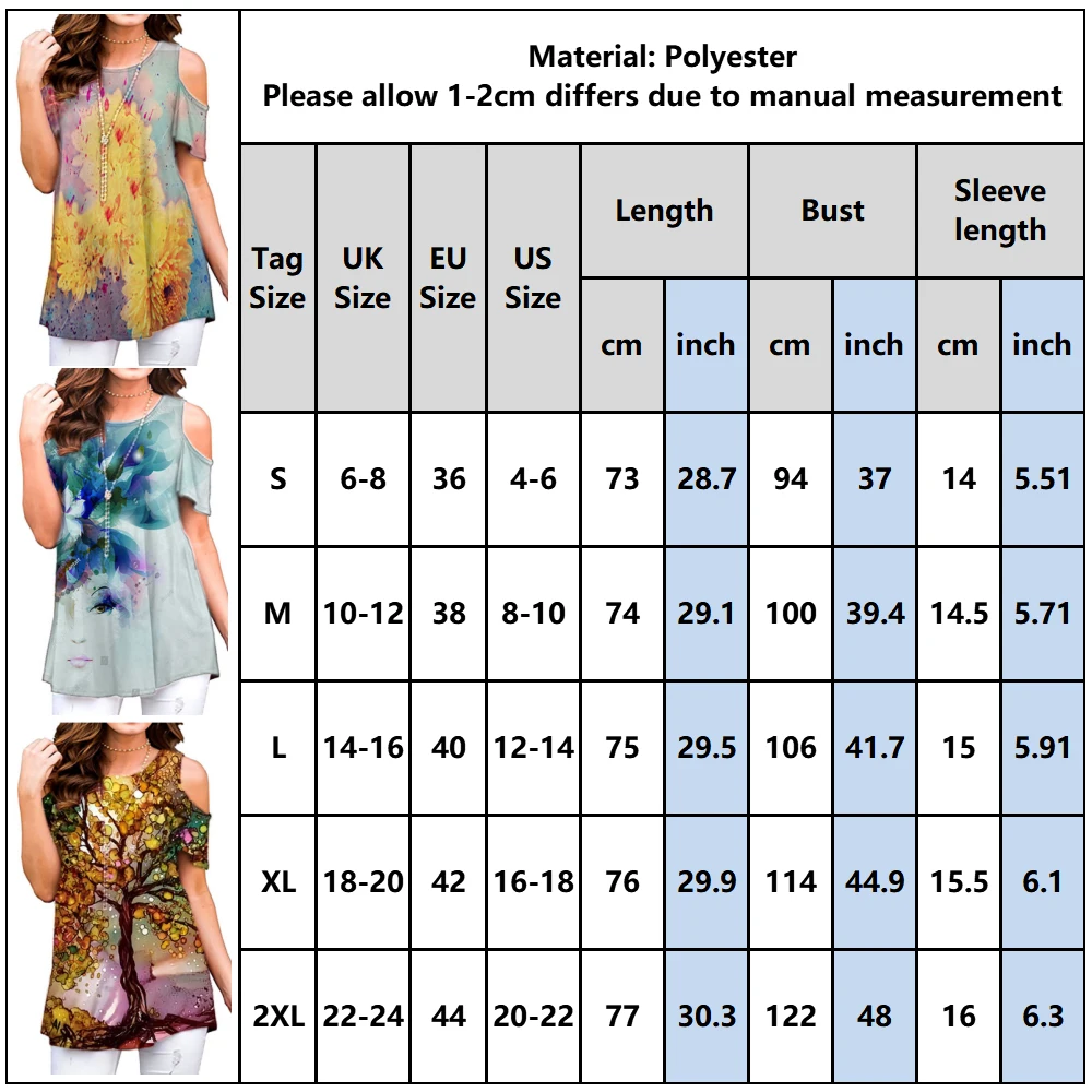 

Womens Floral Print Off-shoulder T-shirts Loose Causal Summer Fashion Round Neck Tee Tops Female Basic All-match Tees D30