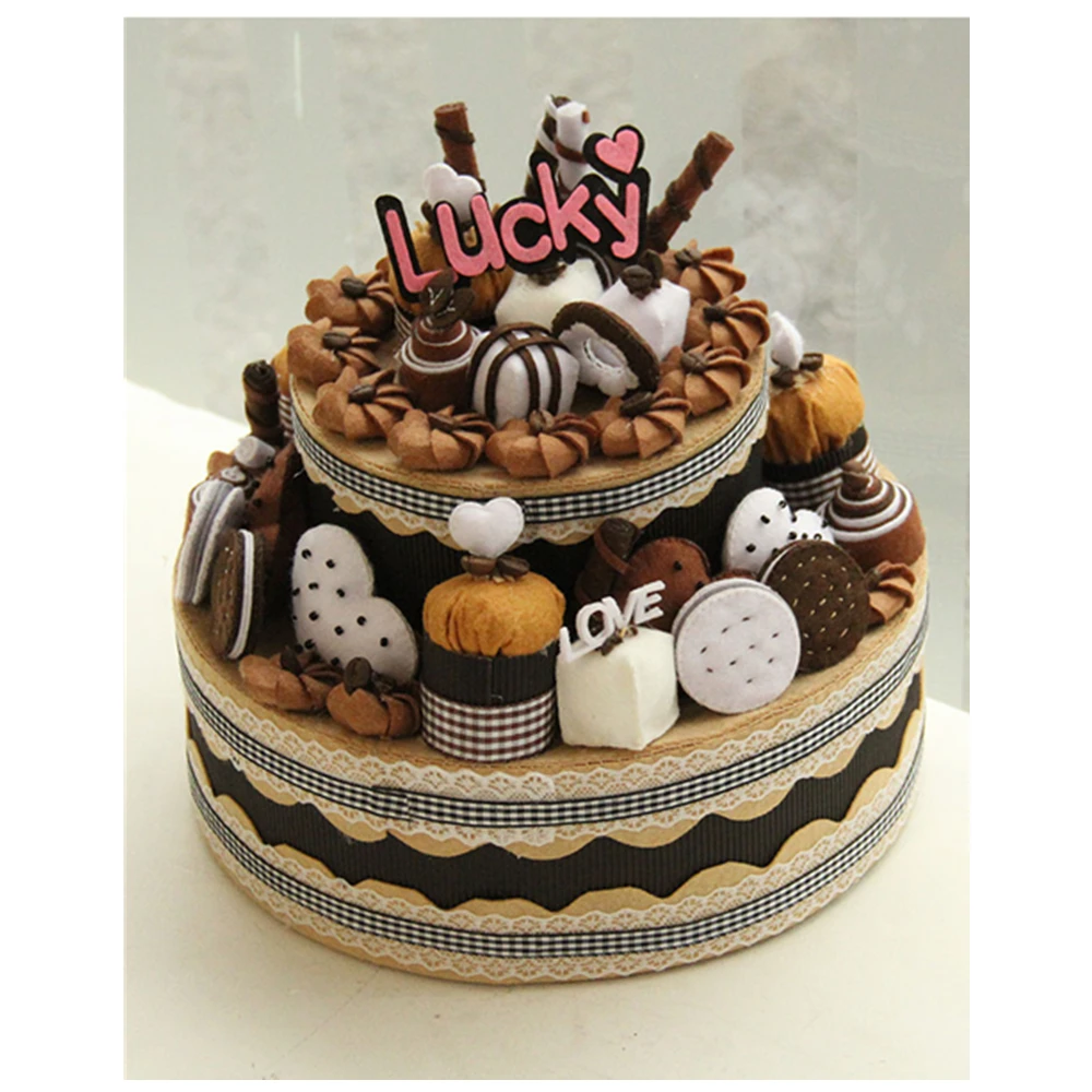 Двухслойная коробки для тортов и пирожных фетр комплект нетканом полотне