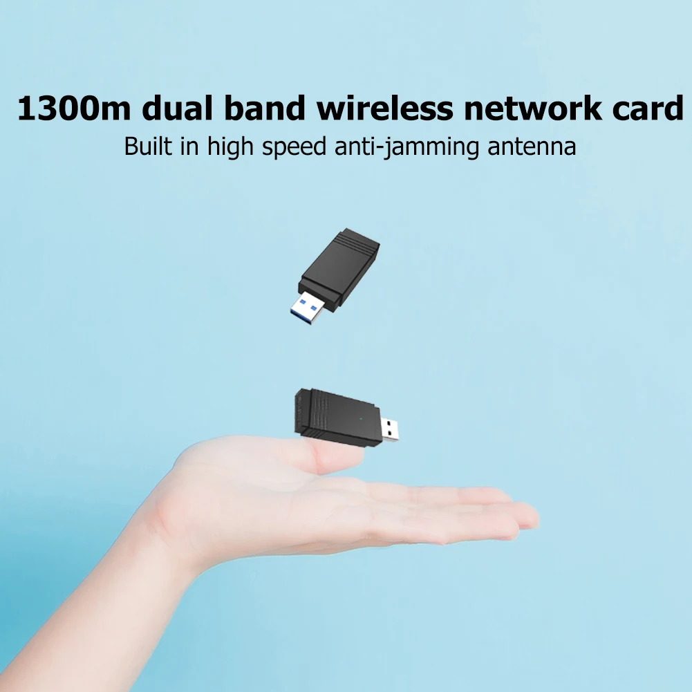 

USB Wireless Dongle 2.4GHz/5.8GHz Dual Band 5.0 WiFi 1300Mbps Network Card Adapter EZC-5300BS USB Wireless Dongle