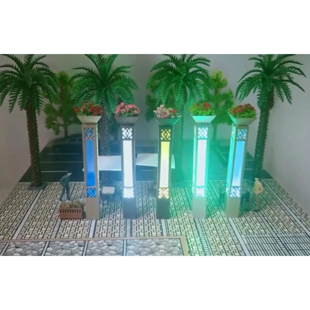 

5pcs Model Mini Lamppost Lights For HO OO Scale Street Layout Accs