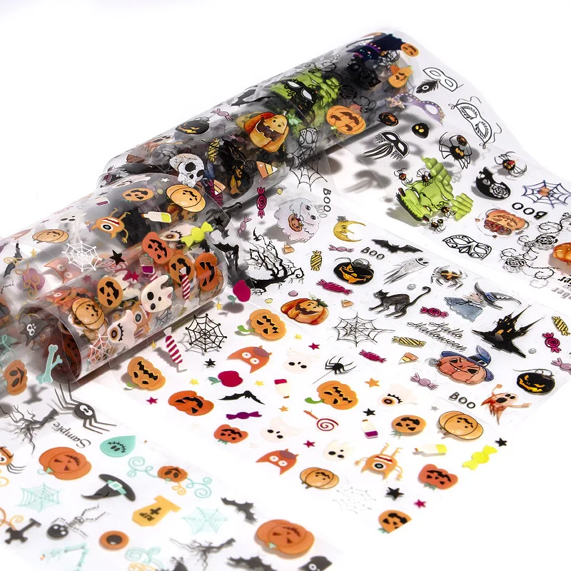 

10 colors Christmas Halloween starry paperadhesive nail sticker foil for nails art decoration designs nail decals manicure