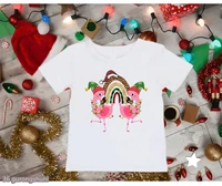 cute flamingo reindeer animal print tshirt girls merry christmas gift t shirt harajuku kawaii kids clothes funny t shirt tops
