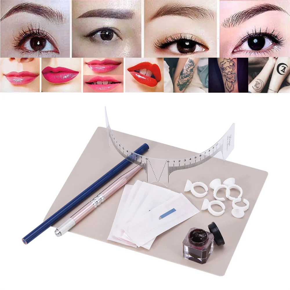 Профессиональный косметический набор для перманентного макияжа, 3d-ручка для микроблейдинга, набор для тренировки бровей, губ, набор для тат...